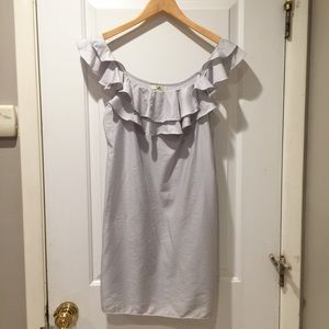 Light Blue Silver Grey Gorgeous Ruffle Dress M YA